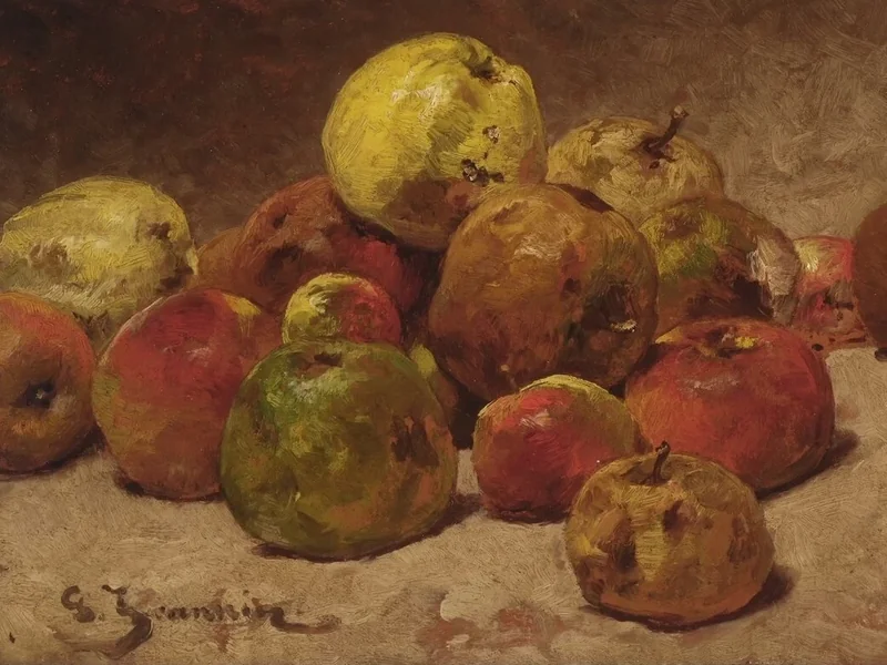 1841-Georges Jeannin - Natura morta con mele